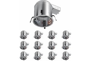 ANYHOME 12 Pack 6 Inch Recessed Lighting Housing,IC Rated & Air Tight Can Light Housing Remodel, Recessed Retrofit Downlight Housing,E26 Base, ETL Listed