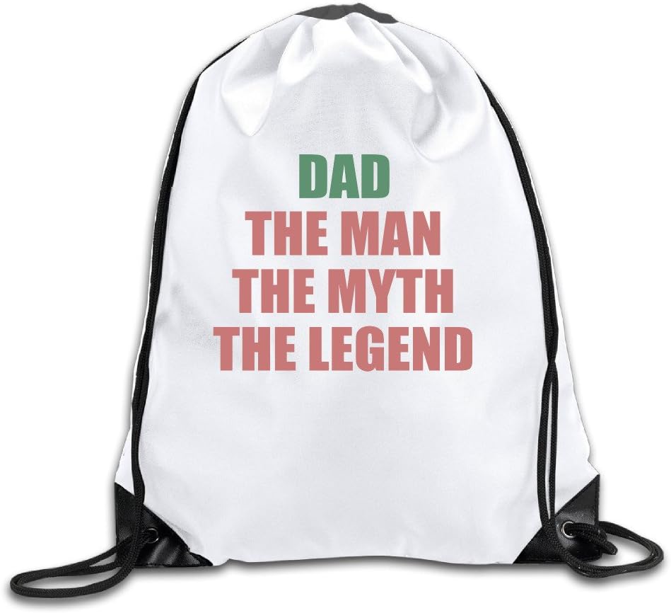 Dad The Man Myth Legend 100% Polyester Fiber Drawstring Sackpack One Size