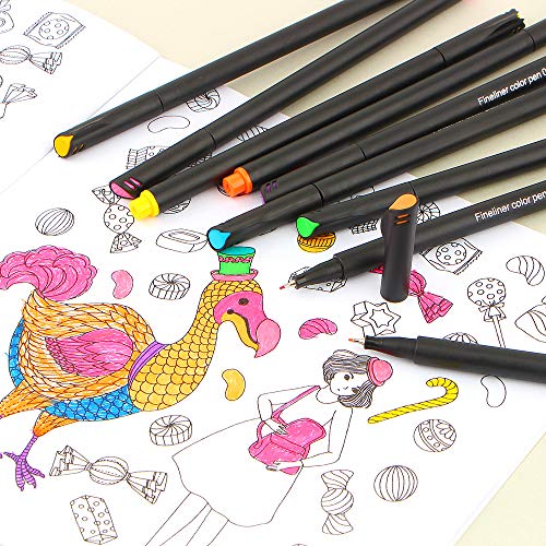 L\'AISE VIE 24 Fineliner Color Pens Set, 0.4mm Fine Tip Pens, Colored Fine Line Sketch Drawing Pen, Color Pen for Planner