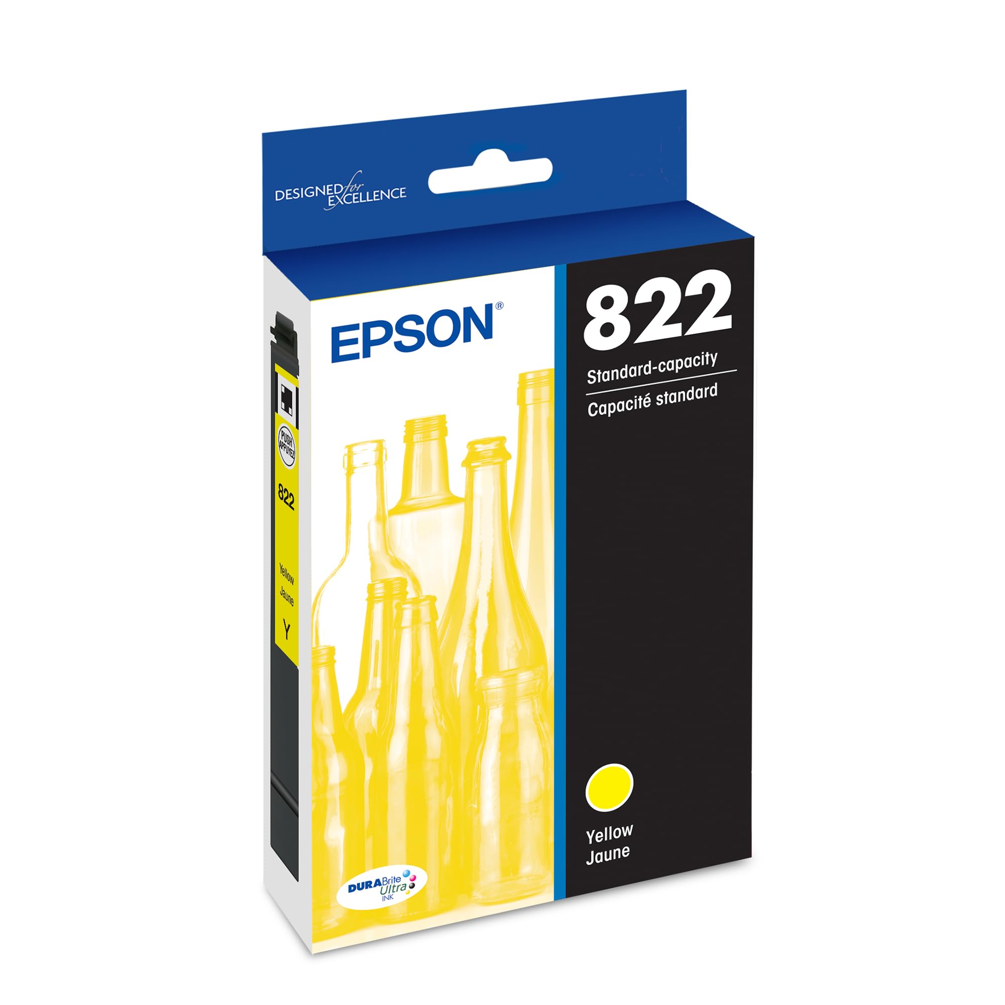 Photo 1 of Epson 822 DURABrite Ultra Ink Standard Capacity Yellow Cartridge (T822420-S) Works with Workforce Pro WF-3820, WF-3823, WF-4820, WF-4830, WF-4833, WF-4834