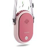 RNKRUN Hanging Neck Fan, Portable Mini Personal Fan, USB-C Rechargeable, Ultra Slim, Hands-Free with Lanyard (pink)