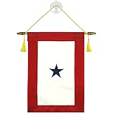 Family Member Military Service Banner - One Blue Star Service Banner Flag – 7 ½ Inches by 14 ½ Inches