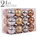 Valery Madelyn 24ct 60mm Winter Wishes Silver Blue Shatterproof Christmas Ball Ornaments Decoration for Christmas Tree