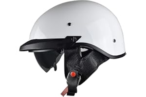 ELCYCO Motorcycle Half Helmet with Sun Visor Motorcycle Helmets for Men Women Helmet for Adult Scooter ATV Cruiser DOT Approved