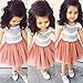 Meihuida Little Girls Short Sleeve Striped Clothing Chiffon Skirt Cotton Dress (2T(for 2-3 Years))