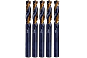 MAXTOOL 17/64" 5pcs Identical Screw Machine Drills HSS M2 Twist Stub Drill Bits Black & Bronze Fully Ground Straight Shank Sh