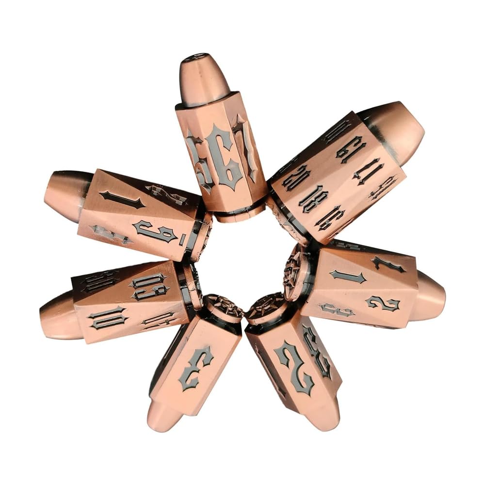 CENPEK Bullet Dice Set, DND Dice Metal Revolver Dice, Dice Gun Dice DND Gifts for Dungeons and Dragons, Pathfinder, Warhammer 40k or Theme Tabletop Games