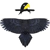 IROLEHOME Bird-Costume-Parrot-Wings for Kids with Bird Headbands, Boys Girls Eagle Dress-up Cape Christmas Gifts Party Favors
