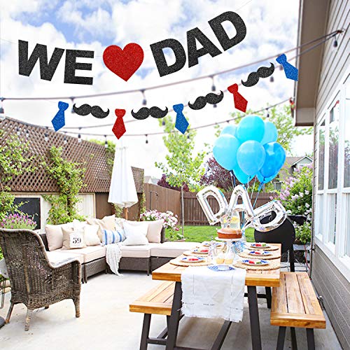 Glitter We Love Dad Banner Red Navy Blue Black 2019 Father S Day