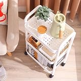 Multibao 3 Tier Storage Trolley Cart on Wheels White 39W x 73H cm view 8