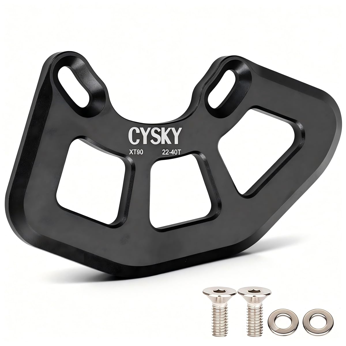 CYSKY Alloy MTB Bash Guard, ISCG05 Bicycle Chain Guard for 22T-40T Single Chainrings, Protector for Mountain Bike Chain, BMX Chain (Black)