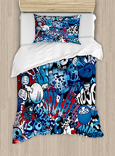 Ambesonne Modern Duvet Cover Set Twin Size Teenager Style Image