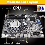 Wresetly B75 BTC Mining Motherboard LGA1155 8xPCIe USB3.0 w/ CPU RAM Fan Cable view 4