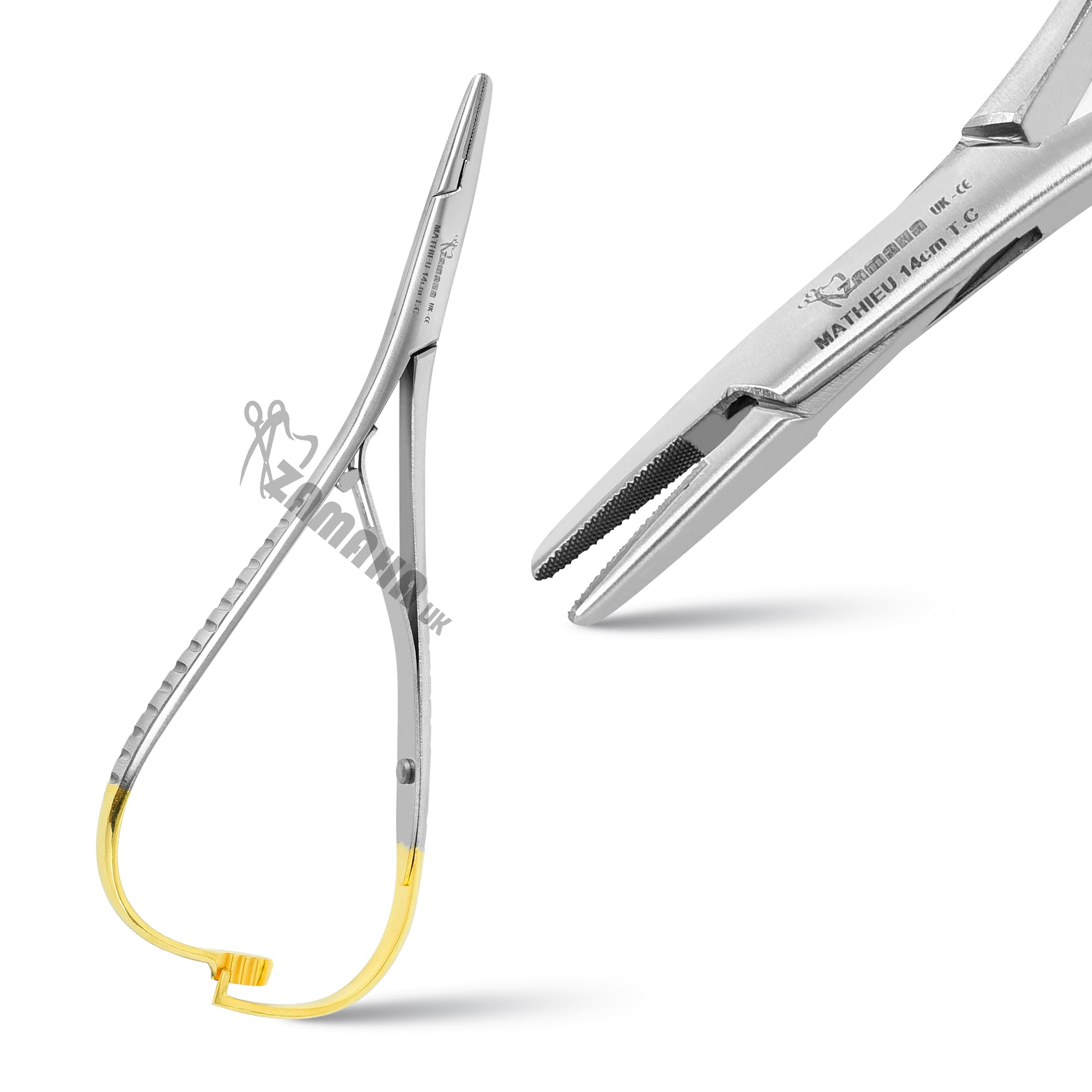 Mathieu Ligature Elastic Placing Pliers 5.5", Separator Placer, Orthodontic Pliers, Orthodontic Lace Back Tightener ZAMAHA UK (Mathieu with Tungsten Carbide Insert)