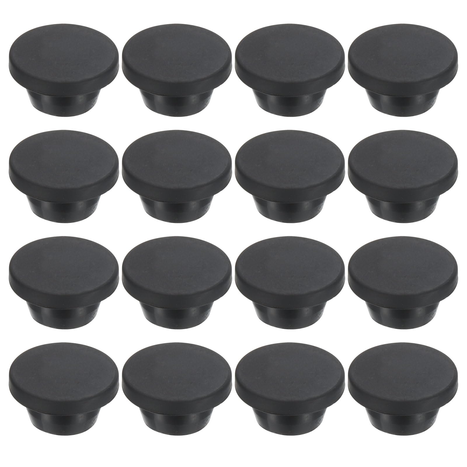 PATIKIL 19mm Diameter Rubber Hole Plugs, 16 Pcs Silicone Rubber Round Hole Stoppers for 18mm Hole, Black