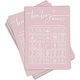 GardenCity Baby Shower Bingo Game for Girl, Pre-Filled Fun Baby Shower Activity, 50 Cards, Pink