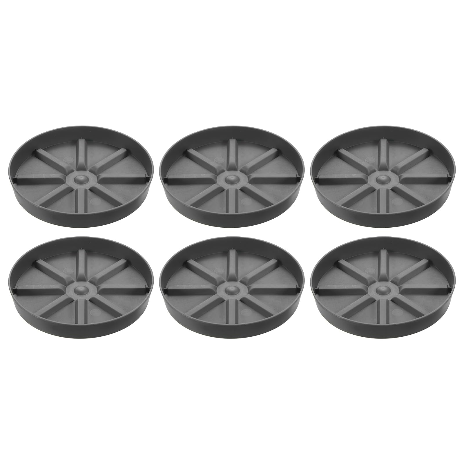 PATIKIL Plant Pot Saucers 7.5 Inch, 6 Pack Plastic Round Plant Pot Thicker Flower Drip Tray for Indoor Outdoor, Gray