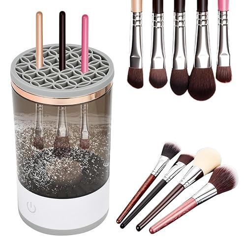 Makeup Brush Cleaner, Electric Spinning Make Up Brush Cleaner Machine, Sonic Vibration Deep Cleaning, Automatic Spinning Makeup Brush Cleaner