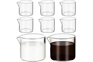 8 Pcs Glass Creamer Pitcher Transparent Milk Pourer Mini Milk Pitcher Small Glass Pitcher Mini Carafe Coffee Mug Coffee Pot C