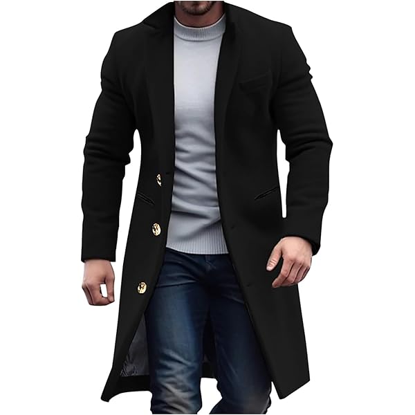 thumbnail image 2 of Dgoopd Mens Trench Coat Double Breasted Coat Notch Lapel 2 of 14