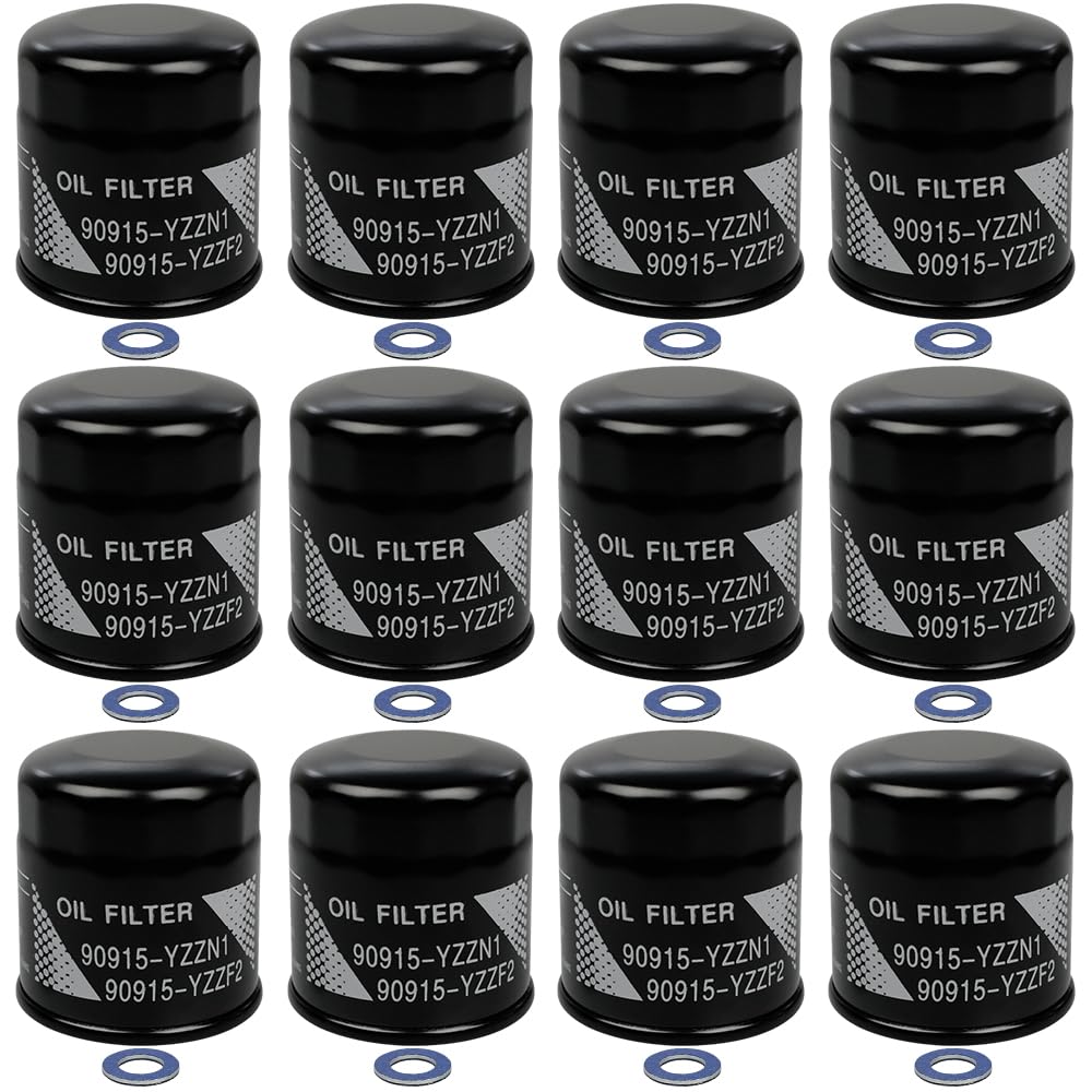 Photo 1 of 12PCS 90915-YZZF2 Oil Filters Compatible With Toyota RAV4 Camry Corolla Prius Highlander Avalon Lexus Replace 90915-YZZN1 90915-10009 90915-YZZE1