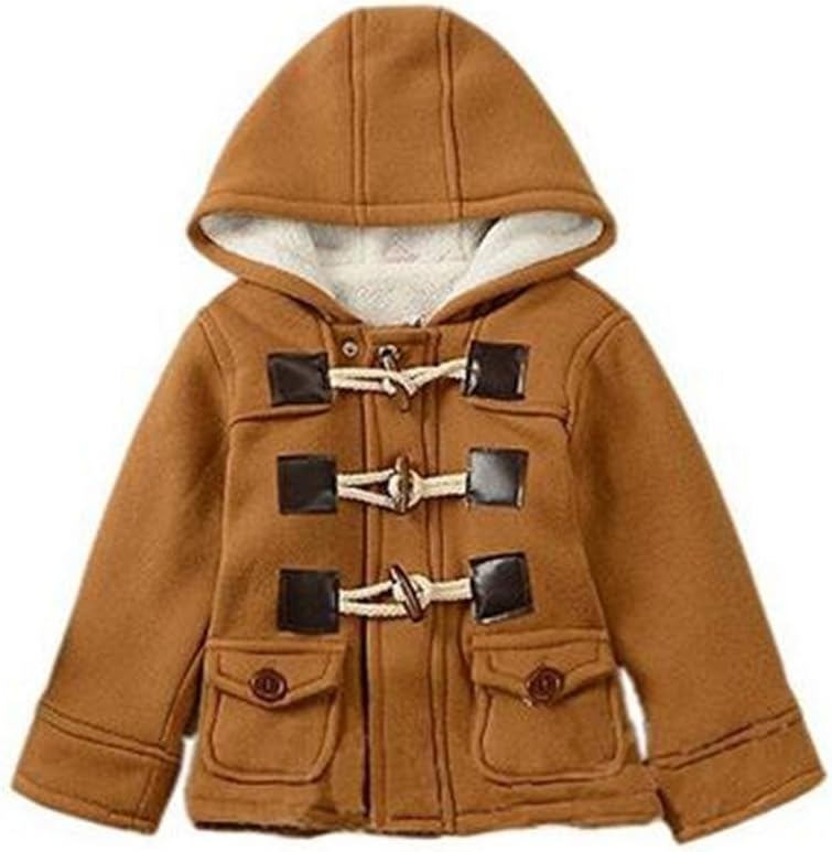 Eshoono Unisex Baby Fleece Hooded Jacket Outerwear Duffle Zipper Winter Coat