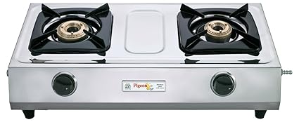 Pigeon Stainless Steel Cute LPG Stove, 2 Burner