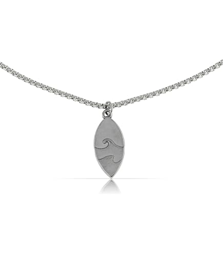 Amazon.com: KZX Surfboard Silver Necklace for Women 925 Sterling