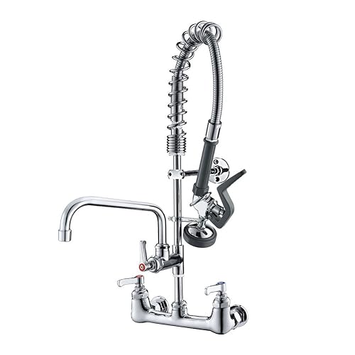 JZBRAIN Grifo de cocina comercial de doble manija 25
