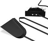 Relaxdays Modern Steel Fire Irons 5-Piece Fireplace Companion Set Black view 7