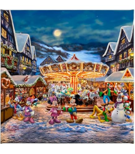 Amazon.com: Thomas Kinkade Mickey and Minnie Christmas Lodge 14