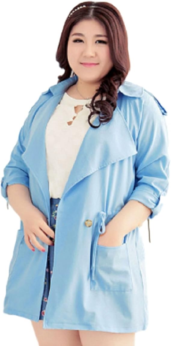 Amazon 一茶先生 レディース かわいい コート 青 大きいサイズ 春 ジャケット 襟 長袖 コート ジャケット 通販