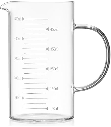 NutriChef 34.48 Oz. High Borosilicate Glass Measuring Cup With Customized Decal Scale NCGLMES50...