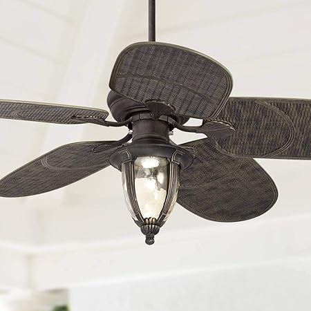 52 Tropical Outdoor Ceiling Fan With Light Kit Led Veranda Bronze