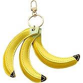 GadgetNova Leather Banana Keychain Bag Charm–Funny Keyring Charm for Women & Girls|Car Key Handbag Purse Backpack Tote Decor | Car Interior Decoration,Birthday Gifts