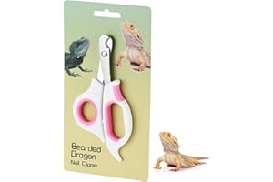 KEUYE Bearded Dragon Nail Clippers,Stainless Steel Bearded Dragon Toe Nail Clippers with Precise Angled Edges (Pinky White)