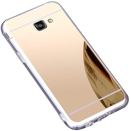 Felfy Kompatibel mit Galaxy A5 2016 Hülle Gold Glitzer Hülle Plating Spiegel Schutzhülle HandyHülle Stoßdämpfend Gel TPU Sili