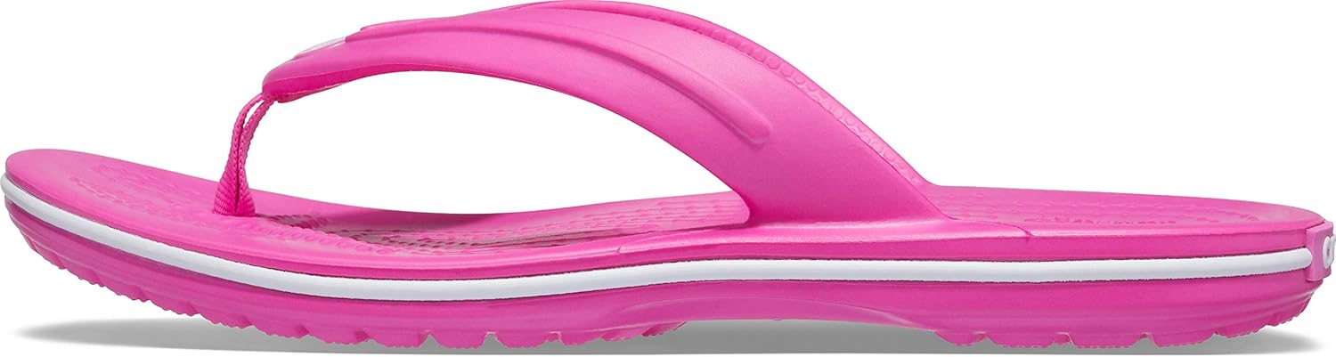  | Crocs Kids' Crocband Flip Flop | Slip On Water Shoes for Toddlers, Electric Pink, J3 US Little Kid | Sandals