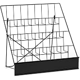 QWORK 4-Tiered Metal Book Display Stand,18.4 x 16.6 x 14.5, Book Signing Wire Rack, Tabletop CD Display Magazine Rack