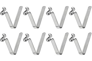 HARFINGTON 8pcs Single Button Kayak Paddle Snap Spring Clip 5.5x8.5x33.5mm 65Mn Spring Steel V-Shaped Hollow Lift Telescopic 