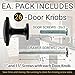 MP 26 Beautiful Cabinet knobs Flat Black (26) Pack - Round Solid Metal knobs - Free Hardware Screws for Doors and Drawers - 1-1/4