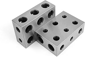 Taytools 770788 1-2-3 Blocks 11 Hole Universal Matched Pair (2 Each) Hardened Steel RC 56-60 Precision Ground