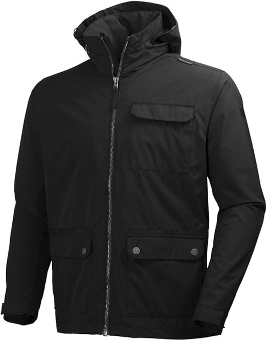 Helly Hansen Men's Highland Waterproof Windproof Breathable Rain Jacket with Stowable Hood