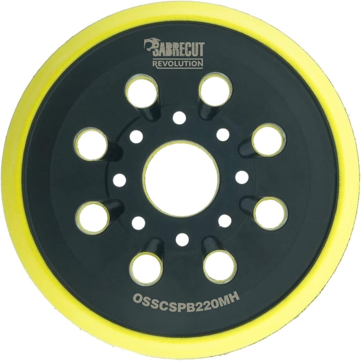1 x SabreCut OSSCSPB220MH 125mm Medium Hard 8 Hole Random Orbital Sander Hook & Loop Backing Pad Compatible with Bosch GEX125 PEX220 Skil 7402 7490