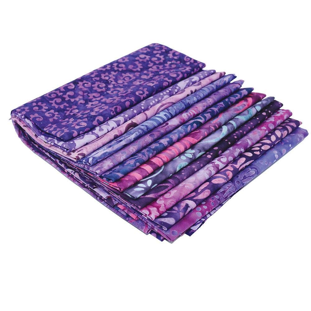 Wilmington Batiks Purple Fat Quarters 12 Fabrics 18 x 22 Quilting Arts