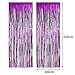Sumind 3 Pack Metallic Tinsel Curtains, Foil Fringe Shimmer Curtain Door Window Decoration for Birthday Wedding Party (Purple)