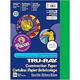 PACON Tru-Ray® Heavyweight Construction Paper, Festive Green, 9" x 12", 50 Sheets (103006)
