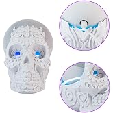 impremli Base for Alexa Echo Dot 4G and 5G Ornamental Skull Type (Granite White)