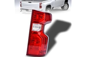 Nakuuly Tail Light Assembly Compatible With 2019-2024 Chevy Silverado 1500 2500HD 3500HD NON-LED Model Right Passenger Side Taillight Brake Signal Rear Lamp with Bulb and Harness(Halogen Type)