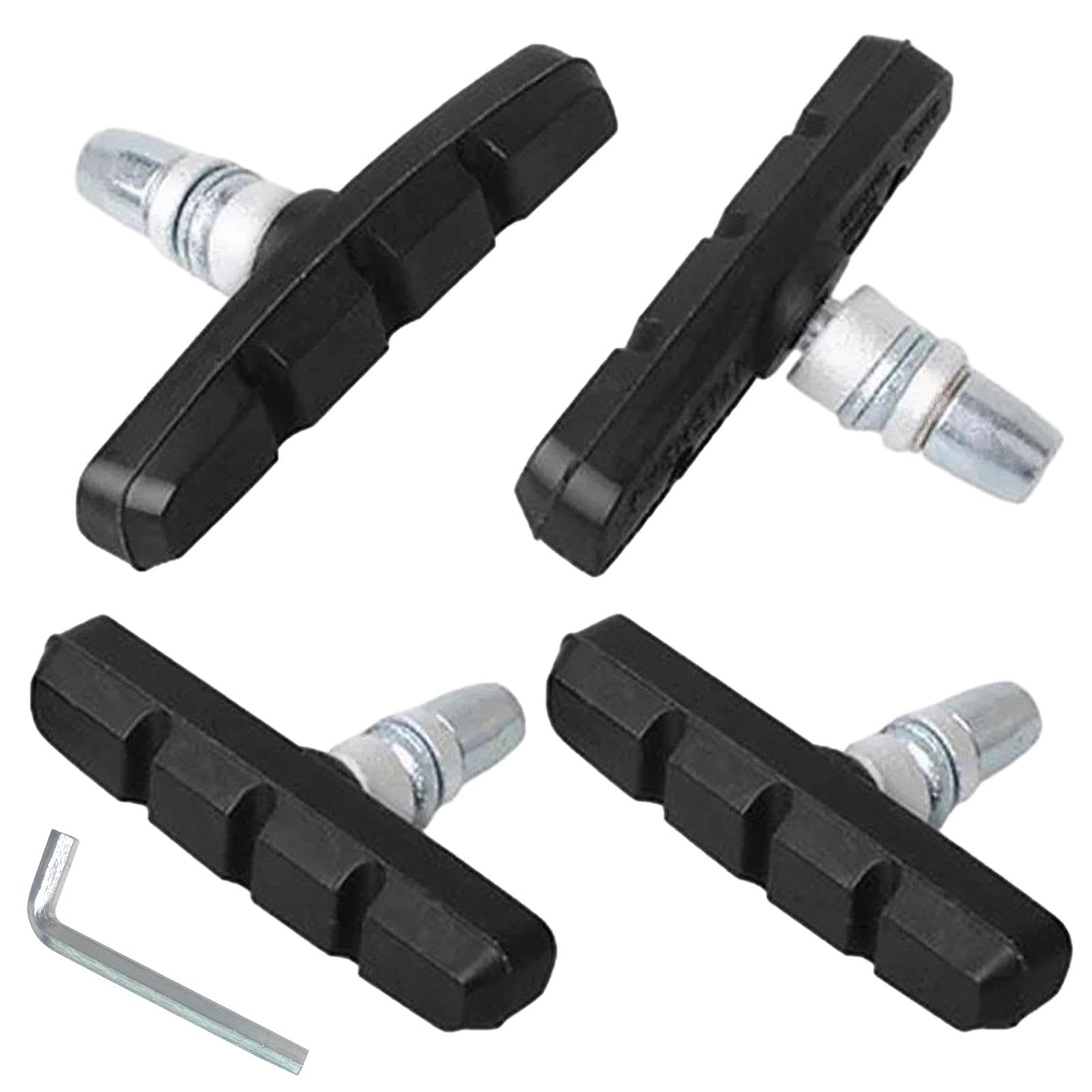 OTAIVE 4pcs V Bicycle Brake Blocks Set 70 mm Road Bike Brake Pads,Bicycle V Brake Blocks Set,V Bike Brake Pads,for Mountain Bikes Bicycle, Hex Wrench Included